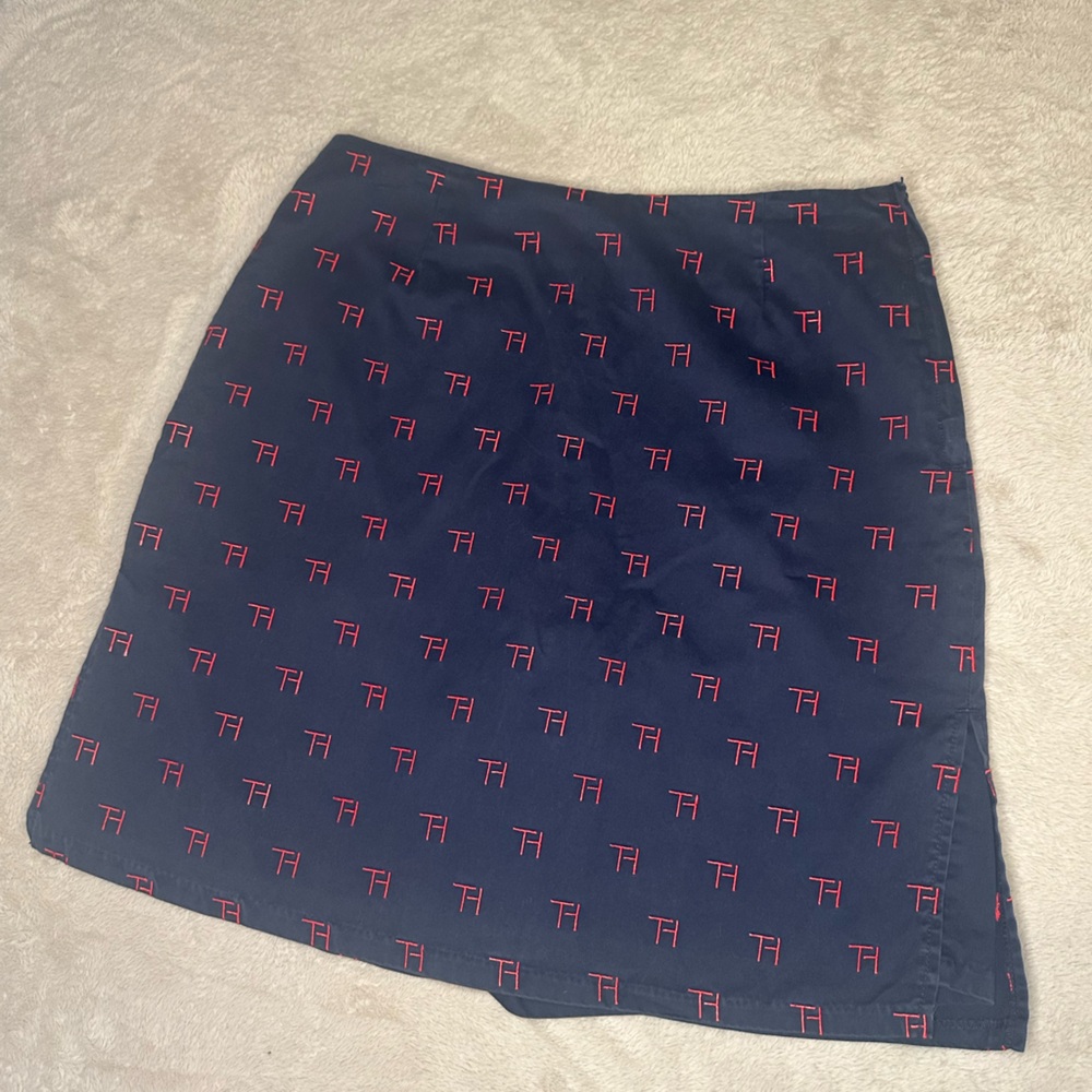 Tommy Hilfiger Navy and Red A-Line Golf Skirt